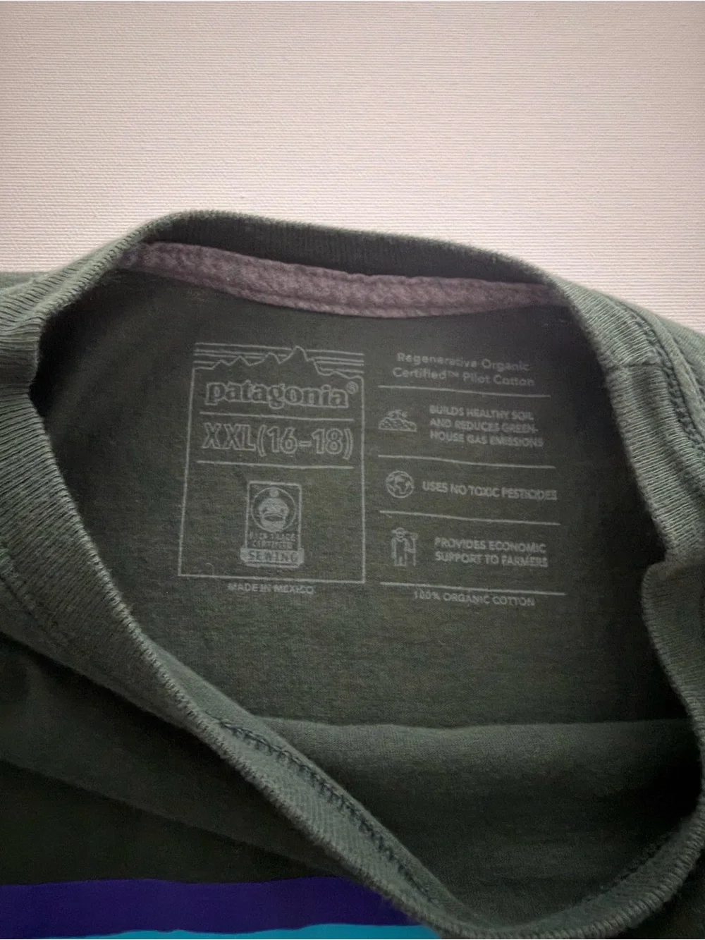 Patagonia Dark Green Kids P-6 Logo Tee with